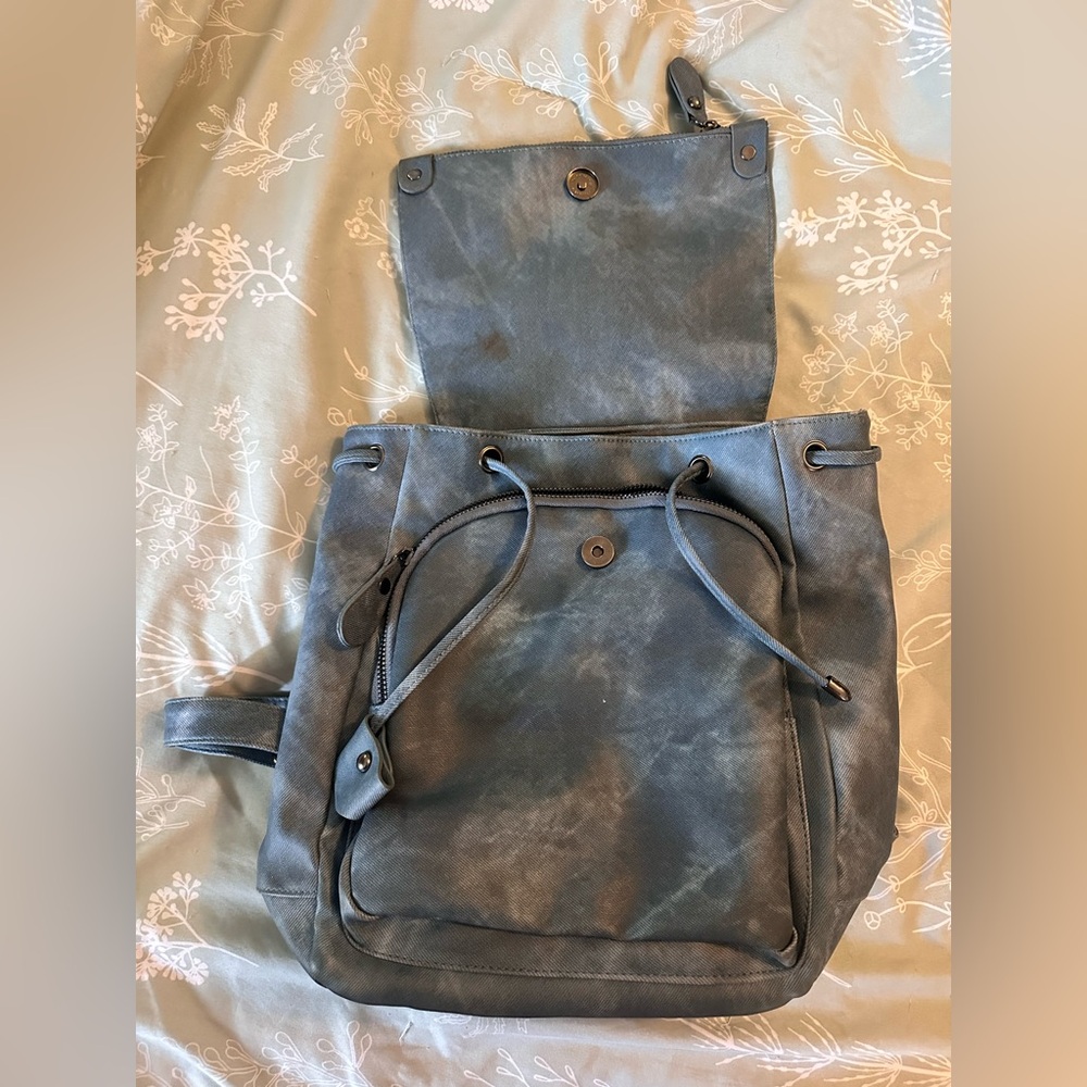 Stylish Slate Blue Drawstring Backpack - image 1